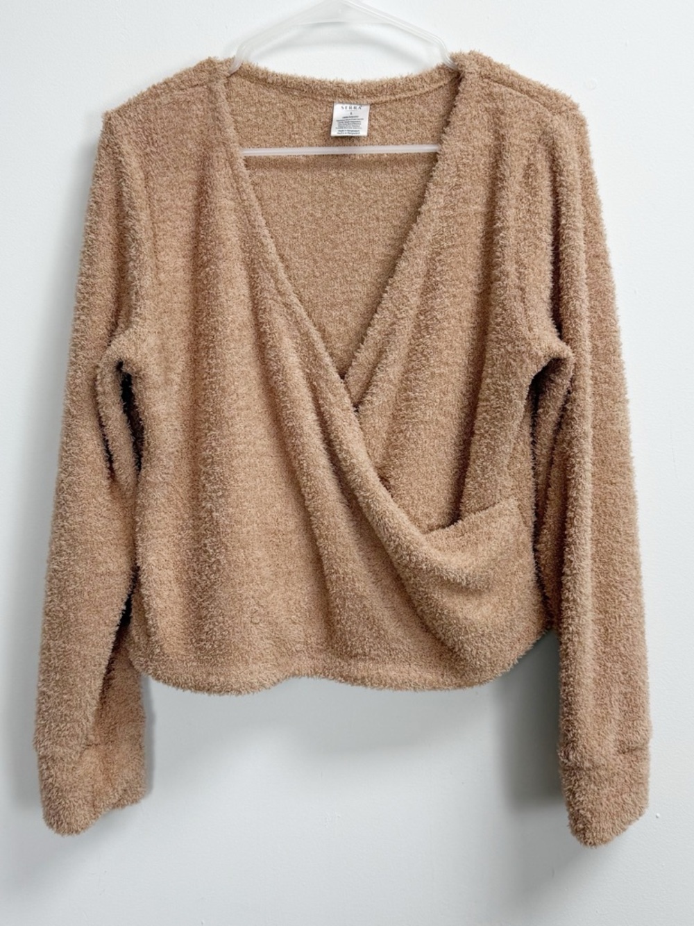 Serra Fuzzy Soft Fleece Lounge PJ Set Womens Large Tan Teddybear Cozy - Picture 2 of 15